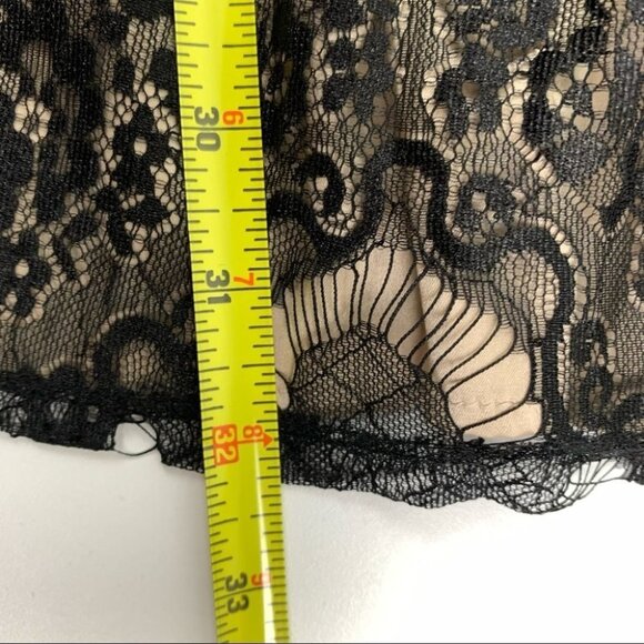Marciano Vintage Babydoll Mini Party Black Lace with Beige Underlay Dress - Picture 6 of 7